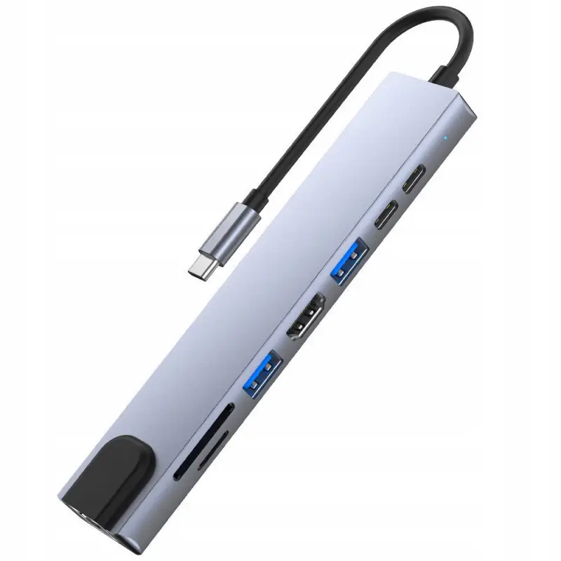 HUB ADAPTER PRZEJŚCIÓWKA ROZDZIELACZ USB 3.0 HDMI RJ45 MACBOOK M1-M3 AIRPRO