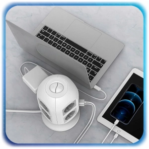 LISTWA ZASILAJĄCA PIONOWA WIEŻA 8 GNIAZD+4USB 1