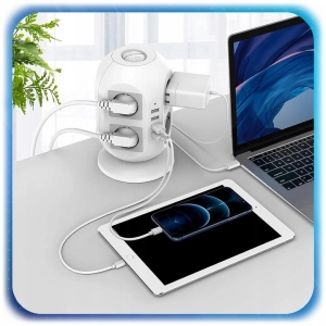 LISTWA ZASILAJĄCA PIONOWA WIEŻA 8 GNIAZD+4USB 1