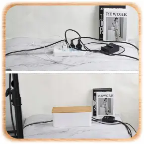 ORGANIZER NA KABLE POJEMNIK PUDEŁKO NA LISTWY KABLI PRZEWODY BOX DREWNO M