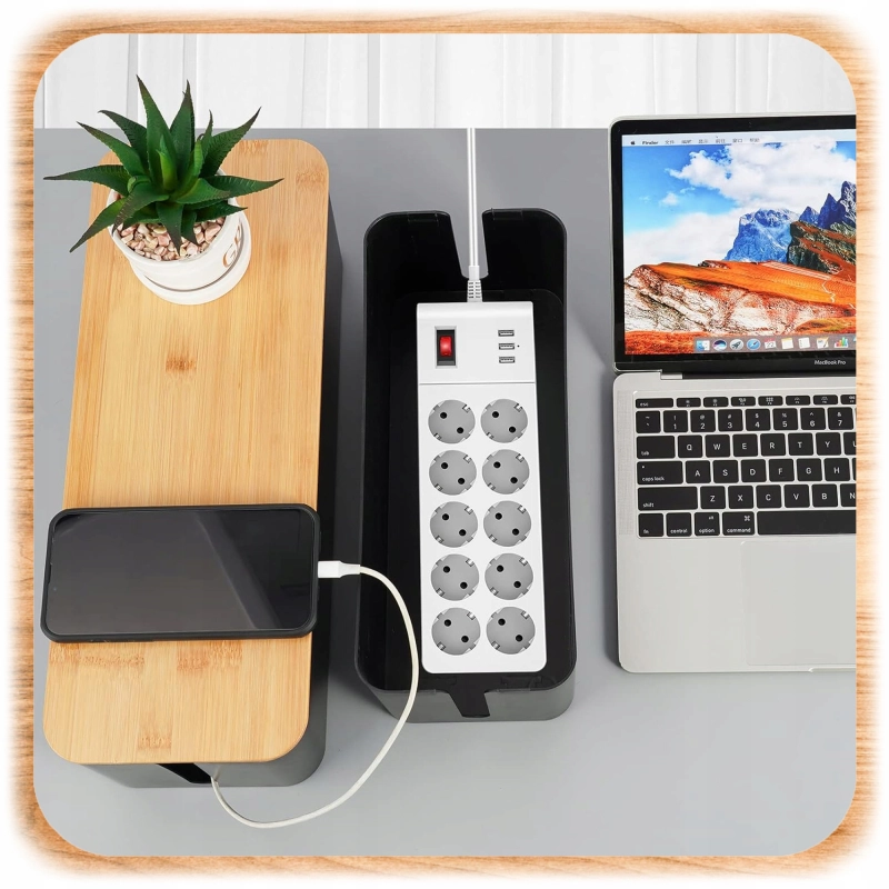 MASKOWNICA NA KABLE POJEMNIK PUDEŁKO ORGANIZER LISTWY PRZEWODY BOX DREWNO S