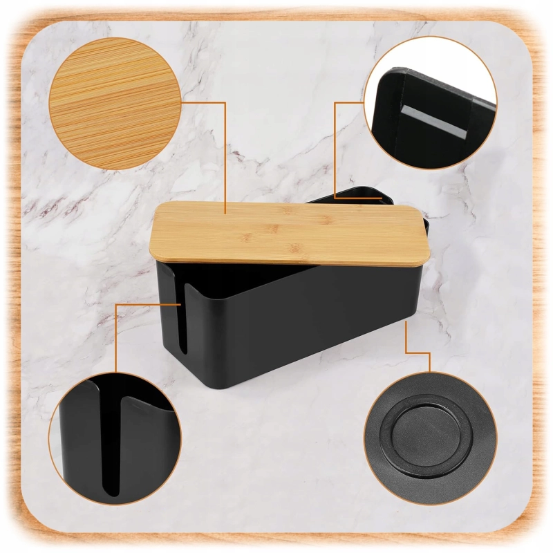 MASKOWNICA NA KABLE POJEMNIK PUDEŁKO ORGANIZER LISTWY PRZEWODY BOX DREWNO S