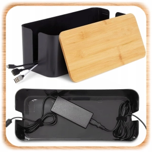 MASKOWNICA NA KABLE POJEMNIK PUDEŁKO ORGANIZER LISTWY PRZEWODY BOX DREWNO S