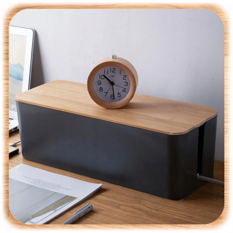 MASKOWNICA NA KABLE POJEMNIK PUDEŁKO ORGANIZER LISTWY PRZEWODY BOX DREWNO S