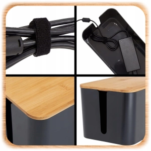 MASKOWNICA NA KABLE POJEMNIK PUDEŁKO ORGANIZER LISTWY PRZEWODY BOX DREWNO S