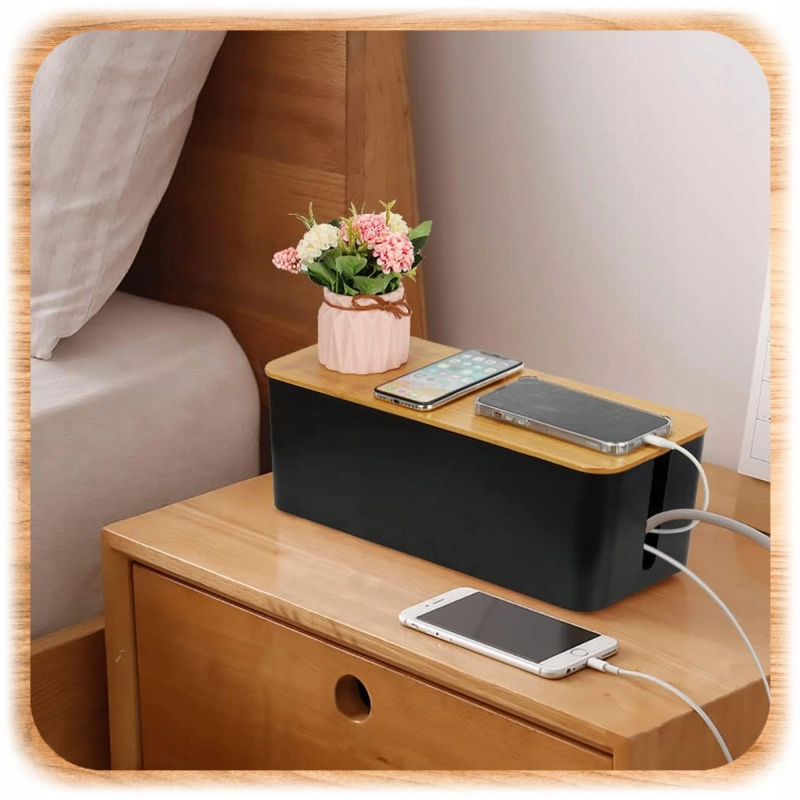 MASKOWNICA NA KABLE POJEMNIK PUDEŁKO ORGANIZER LISTWY PRZEWODY BOX DREWNO S