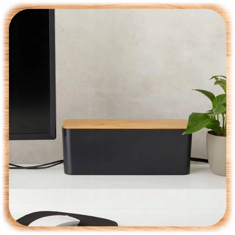 MASKOWNICA NA KABLE POJEMNIK PUDEŁKO ORGANIZER LISTWY PRZEWODY BOX DREWNO S