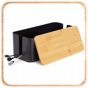 MASKOWNICA NA KABLE POJEMNIK PUDEŁKO ORGANIZER LISTWY PRZEWODY BOX DREWNO S