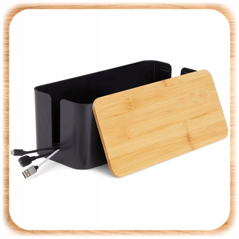 MASKOWNICA NA KABLE POJEMNIK PUDEŁKO ORGANIZER LISTWY PRZEWODY BOX DREWNO S