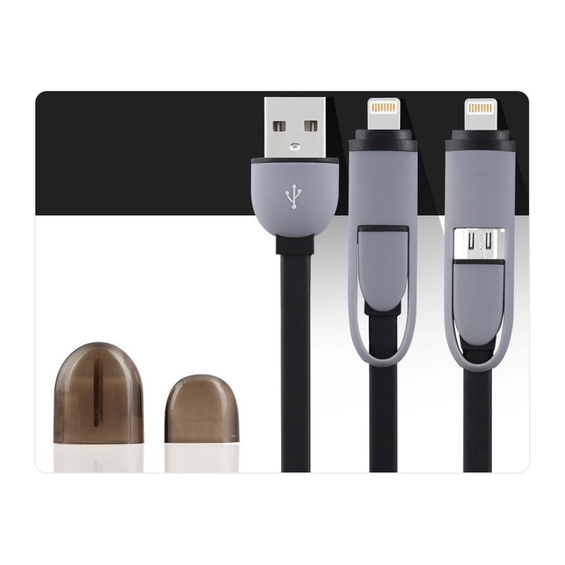 2W1 KABEL USB ŁADOWARKA MICRO USB + Lightning do Apple WZMACNIANY 100CM 1M