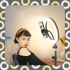 LAMPA PIERŚCIENIOWA LED RING TIKTOK MAKIJAŻ + PILOT + STATYW 220CM + UCHWYT