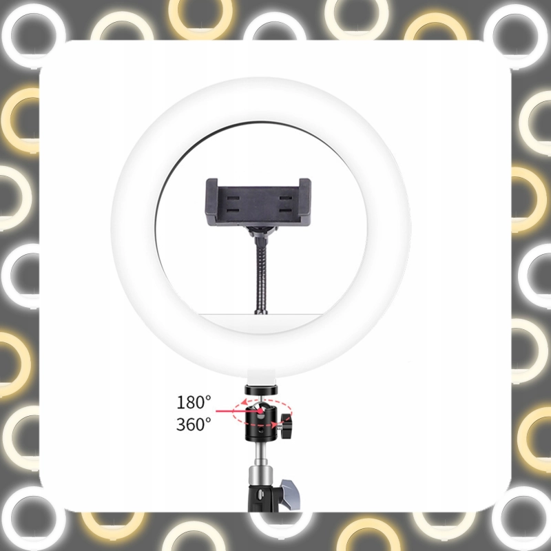 LAMPA PIERŚCIENIOWA LED RING TIKTOK MAKIJAŻ + PILOT + STATYW 220CM + UCHWYT