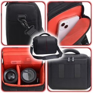 TORBA FOTOGRAFICZNA NA APARAT LUSTRZANKĘ Canon Nikon Sony Olympus+POKROWIEC