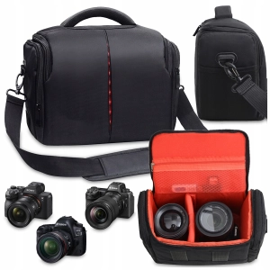 TORBA FOTOGRAFICZNA NA APARAT LUSTRZANKĘ Canon Nikon Sony Olympus+POKROWIEC