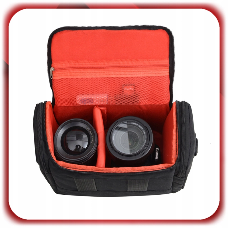 TORBA FOTOGRAFICZNA NA APARAT LUSTRZANKĘ Canon Nikon Sony Olympus+POKROWIEC