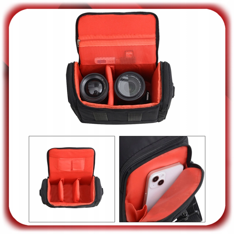 TORBA FOTOGRAFICZNA NA APARAT LUSTRZANKĘ Canon Nikon Sony Olympus+POKROWIEC
