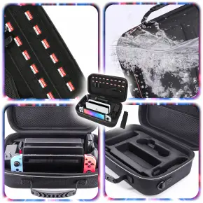 NINTENDO SWITCH OLED V1 V2 ORGANIZER ETUI FUTERAŁ WALIZKA NA KONSOLĘ 18SLOT