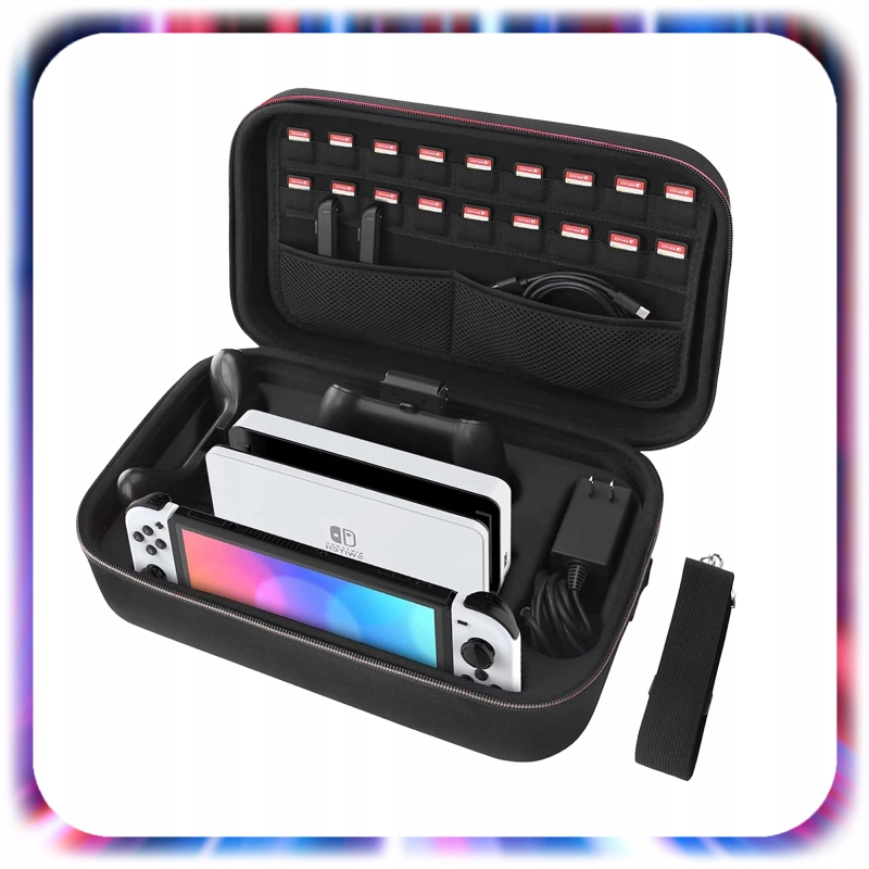 NINTENDO SWITCH OLED V1 V2 ORGANIZER ETUI FUTERAŁ WALIZKA NA KONSOLĘ 18SLOT