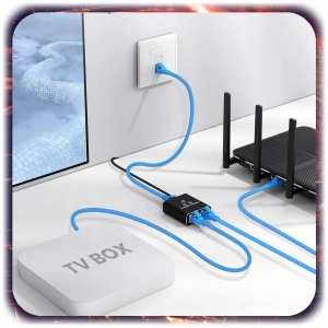 Adapter rozdzielacz mini Switch splitter LAN Ethernet RJ45 2xRJ45 1000M 1GB