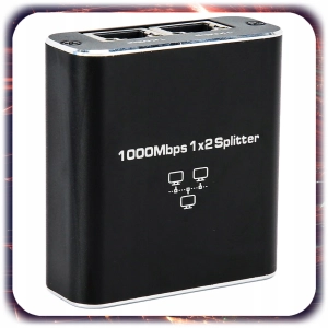Adapter rozdzielacz mini Switch splitter LAN Ethernet RJ45 2xRJ45 1000M 1GB