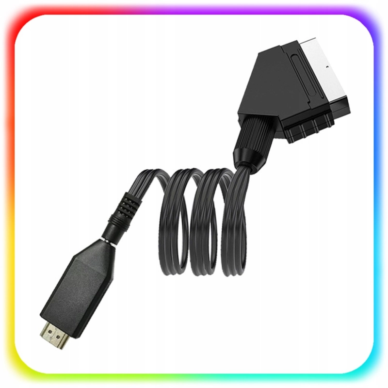 ADAPTER KONWERTER KABEL Z EURO HDMI DO SCART PRZEJŚCIÓWKA AV HD 1080p 1m