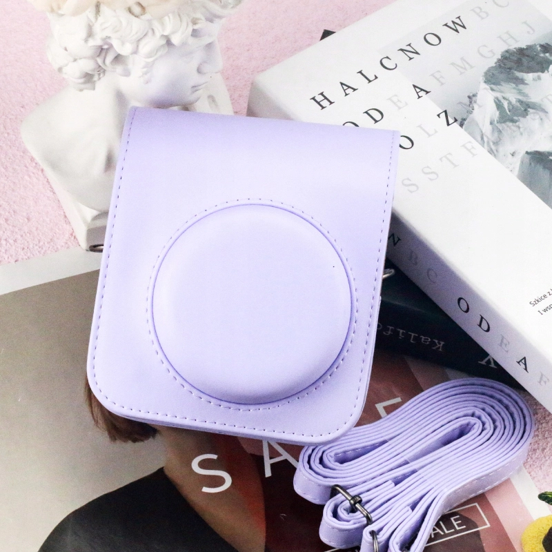 ETUI FUTERAŁ DO FUJIFILM INSTAX MINI 12 POKROWIEC NA APARAT FIOLETOWY PASEK