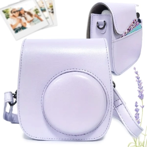 ETUI FUTERAŁ DO FUJIFILM INSTAX MINI 12 POKROWIEC NA APARAT FIOLETOWY PASEK