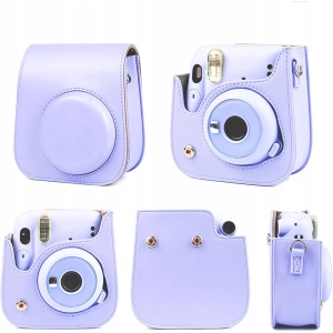 ETUI FUTERAŁ DO FUJIFILM INSTAX MINI 12 POKROWIEC NA APARAT FIOLETOWY PASEK