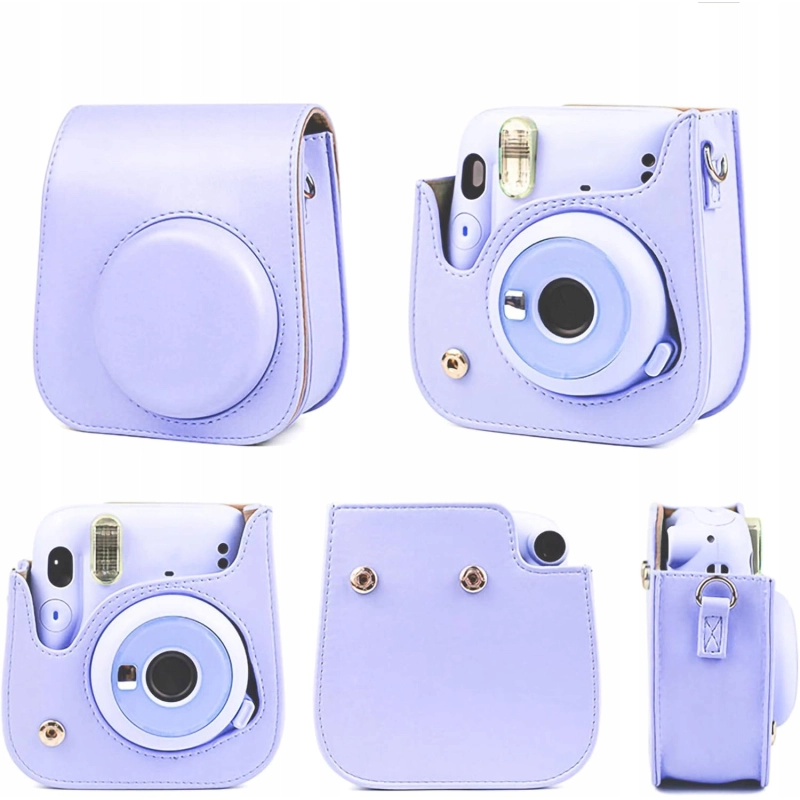 ETUI FUTERAŁ DO FUJIFILM INSTAX MINI 12 POKROWIEC NA APARAT FIOLETOWY PASEK