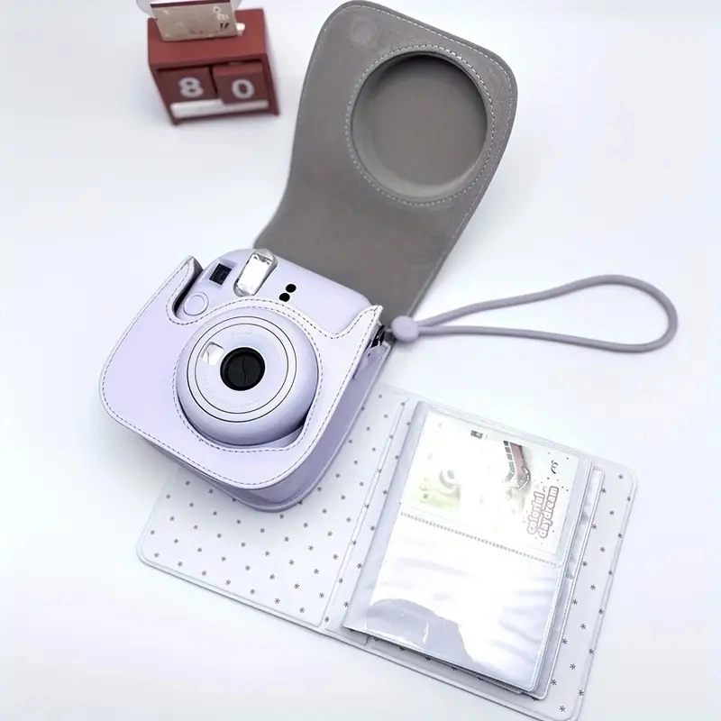 ETUI FUTERAŁ DO FUJIFILM INSTAX MINI 12 POKROWIEC NA APARAT FIOLETOWY PASEK
