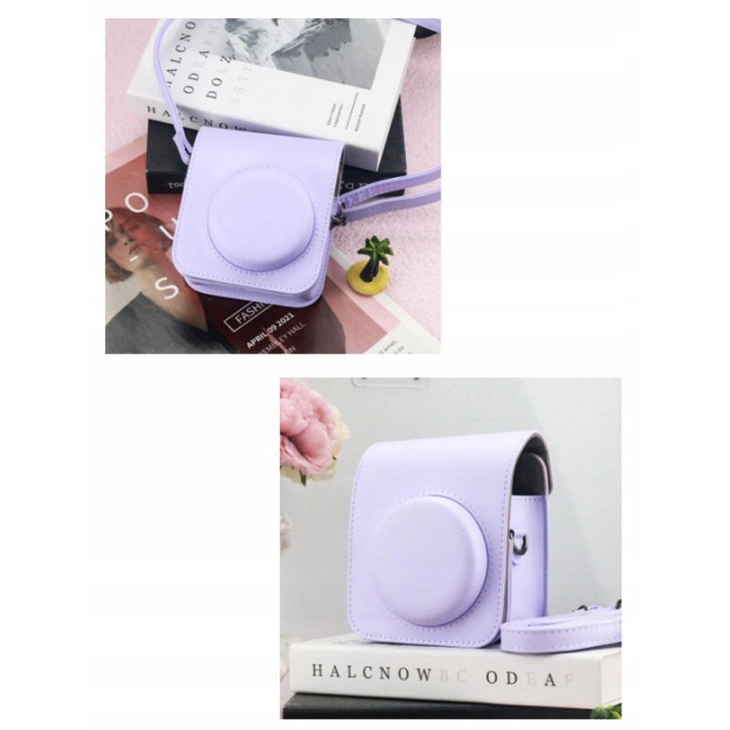 ETUI FUTERAŁ DO FUJIFILM INSTAX MINI 12 POKROWIEC NA APARAT FIOLETOWY PASEK