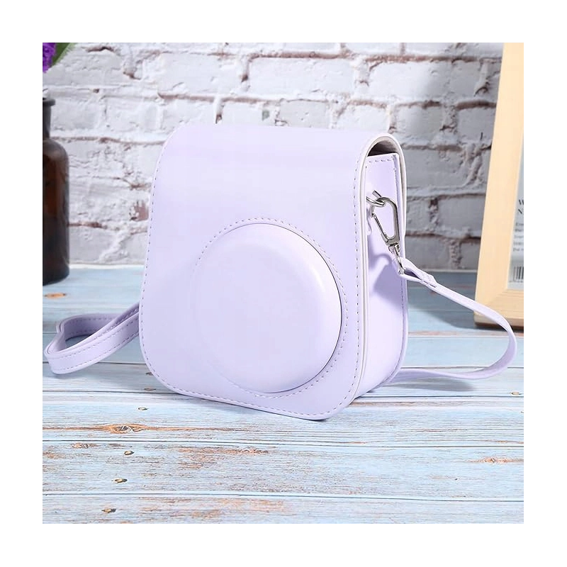 ETUI FUTERAŁ DO FUJIFILM INSTAX MINI 12 POKROWIEC NA APARAT FIOLETOWY PASEK