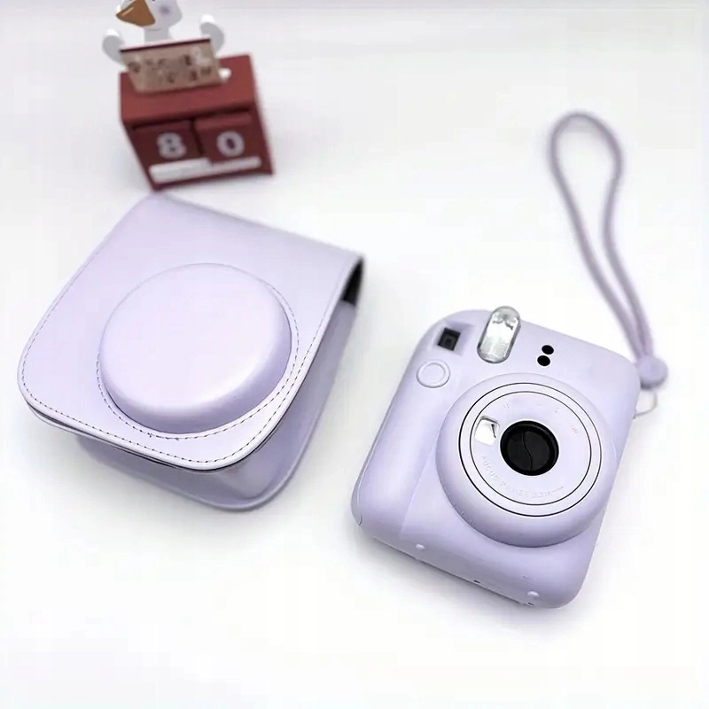 ETUI FUTERAŁ DO FUJIFILM INSTAX MINI 12 POKROWIEC NA APARAT FIOLETOWY PASEK