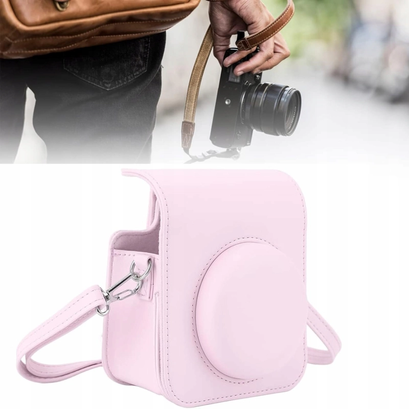 ETUI FUTERAŁ DO FUJIFILM INSTAX MINI 12 POKROWIEC NA APARAT RÓŻOWY PASEK