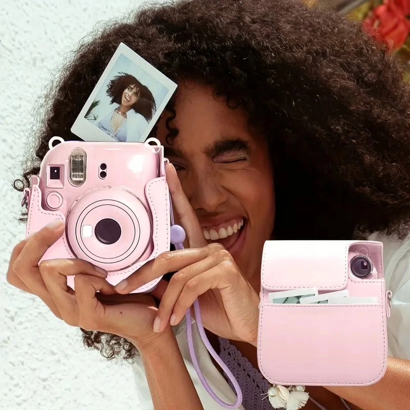 ETUI FUTERAŁ DO FUJIFILM INSTAX MINI 12 POKROWIEC NA APARAT RÓŻOWY PASEK