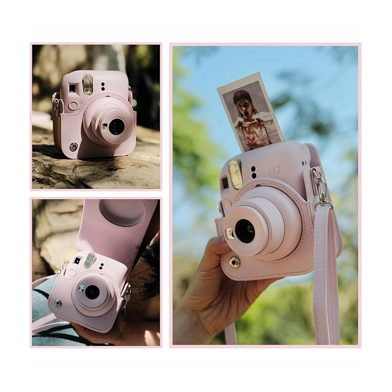 ETUI FUTERAŁ DO FUJIFILM INSTAX MINI 12 POKROWIEC NA APARAT RÓŻOWY PASEK