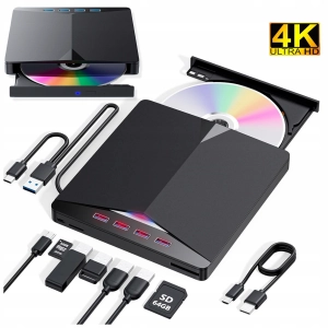 NAPĘD ZEWNĘTRZNY CD DVD ODTWARZACZ PŁYT PRZENOŚNY NAGRYWARKA HUB USB-C 3.0