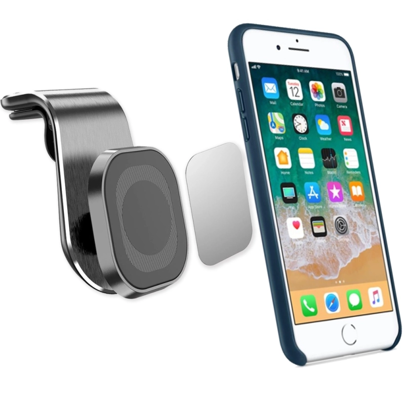 UCHWYT MAGNETYCZNY DO KRATKI AUTA ALUMINIUM NA TELEFON DO SAMOCHODU