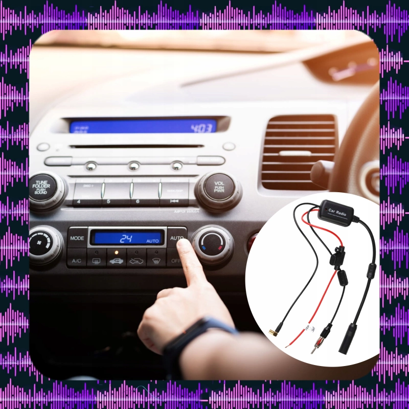 WZMACNIACZ SAMOCHODOWY ANTENOWY SYGNAŁU RADIOWEGO AM FM 12V DO SAMOCHODU