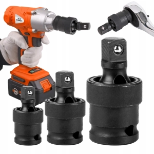 ZESTAW 3 SZT PRZEGUB KULISTY KULOWY UDAROWY NASADKI TRZPIENIE 1/2 1/4 3/8