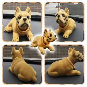 PIESEK Z KIWAJĄCĄ GŁOWĄ Kiwaczek do Samochodu Auta PRL Zamszowy LATA 80 90