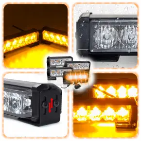 4x LAMPY OSTRZEGAWCZE LED STROBOSKOPY DIODOWE LAWETA KOGUT DROGOWE+WŁĄCZNIK