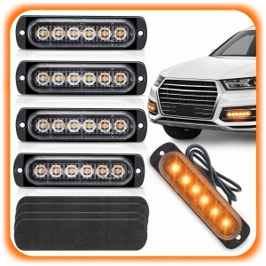 ZESTAW 4SZT LAMPKA OSTRZEGAWCZA STROBOSKOP LAMPA DROGOWA LAWETA 6LED KOGUT