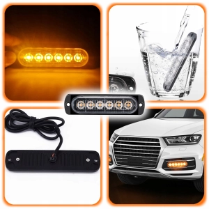 ZESTAW 4SZT LAMPKA OSTRZEGAWCZA STROBOSKOP LAMPA DROGOWA LAWETA 6LED KOGUT