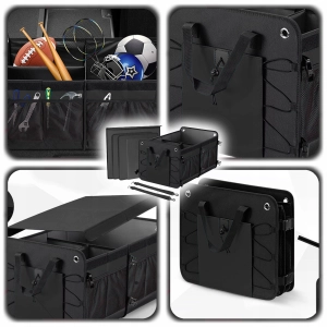 SZTYWNY KUFER DO BAGAŻNIKA SAMOCHODU Organizer Samochodowy Zamykany Rzepy