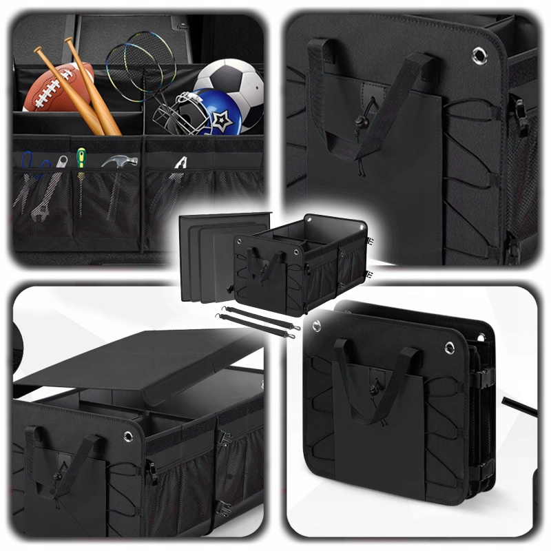 SZTYWNY KUFER DO BAGAŻNIKA SAMOCHODU Organizer Samochodowy Zamykany Rzepy