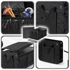 SZTYWNY KUFER DO BAGAŻNIKA SAMOCHODU Organizer Samochodowy Zamykany Rzepy