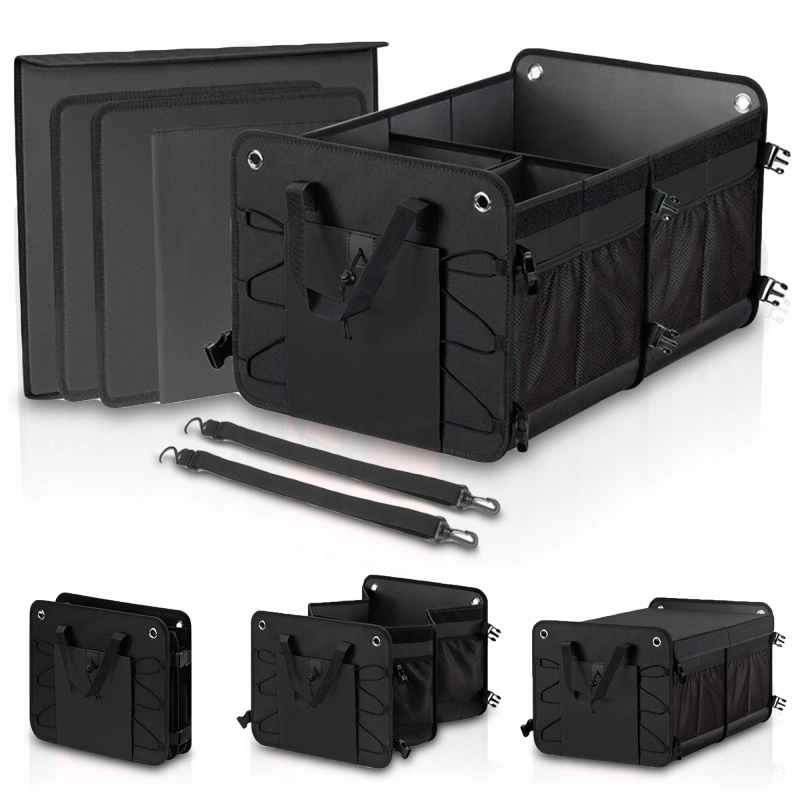 SZTYWNY KUFER DO BAGAŻNIKA SAMOCHODU Organizer Samochodowy Zamykany Rzepy