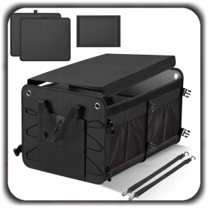 SZTYWNY KUFER DO BAGAŻNIKA SAMOCHODU Organizer Samochodowy Zamykany Rzepy