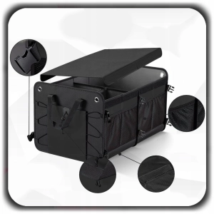 SZTYWNY KUFER DO BAGAŻNIKA SAMOCHODU Organizer Samochodowy Zamykany Rzepy